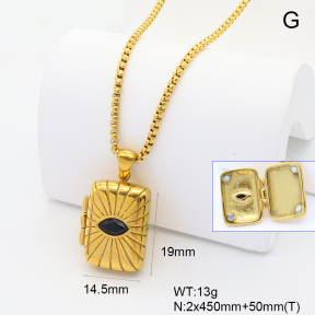 GEN002090ahjb-066  18K PVD Zircon,Handmade Polished  Stainless Steel Necklace  BC25060148N