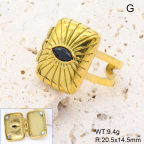 GER002678bhia-066  18K PVD Zircon,Handmade Polished  Stainless Steel Ring  BC25060148R
