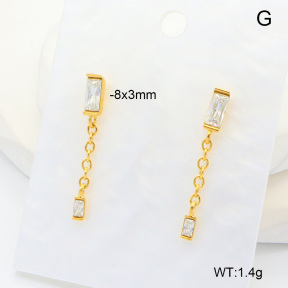 6E4004451bhjl-700  316 SS 18K PVD Zircon,Handmade Polished  Stainless Steel Earrings