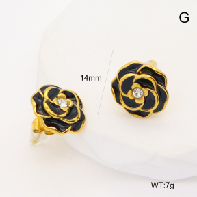 GEE002495bhva-066  Enamel & Czech Stones,Handmade Polished  Stainless Steel Earrings