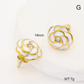 GEE002496bhva-066  Enamel & Czech Stones,Handmade Polished  Stainless Steel Earrings