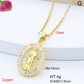 F6N408817avja-L017  Fashion Copper Necklace