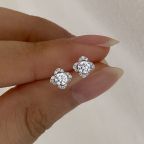 JE8280vivn-Y16  925 Silver Earrings  WT:0.94g  6*7mm  E1552