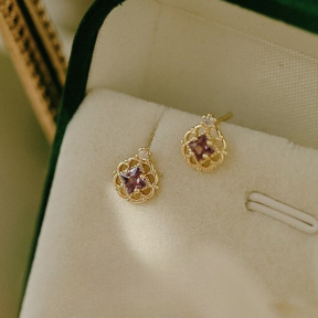 JE8293biho-Y16  925 Silver Earrings  WT:1.2g  8*9mm  E1548