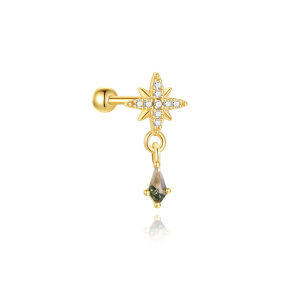 JP8367bihk-Y30  925 Silver Body Jewelry  (1pc)  WT:0.61g  14.5mm  60259920112C 60259860121C 60259720126C