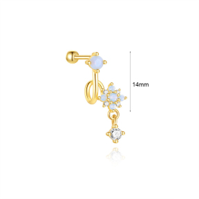 JP8368aiik-Y30  925 Silver Body Jewelry  (1pc)  WT:1g  14mm  60259920112C 60259860121C 60259720126C