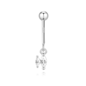 JP8413bhhj-Y30  925 Silver Body Jewelry  (1pc)  WT:0.36g  18.1mm  60251109022 60251116800