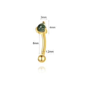 JP8424aija-Y30  925 Silver Body Jewelry  (1pc)  WT:0.36g  4*3mm  60261719680C 60261701402C 60261741302C