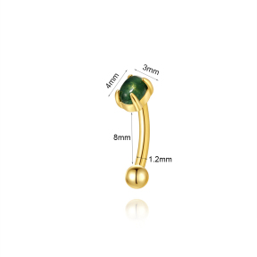 JP8425aija-Y30  925 Silver Body Jewelry  (1pc)  WT:0.36g  4*3mm  60261719680C 60261701402C 60261741302C