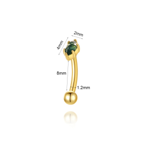 JP8426bihi-Y30  925 Silver Body Jewelry  (1pc)  WT:0.3g  4*2mm  60261719680C 60261701402C 60261741302C