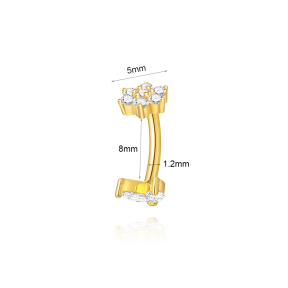 JP8432vhoj-Y30  925 Silver Body Jewelry  (1pc)  WT:0.48g  5mm  60261719680C 60261701402C 60261741302C