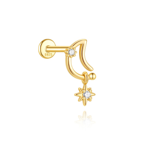 JP8439bhio-Y30  925 Silver Body Jewelry  (1pc)  WT:0.42g  13mm  60262667990C 60262656870C 60262687890C