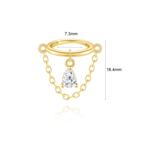 JP8443vhkm-Y30  925 Silver Body Jewelry  (1pc)  WT:0.58g  16.4mm  60261408030C 60261410830C