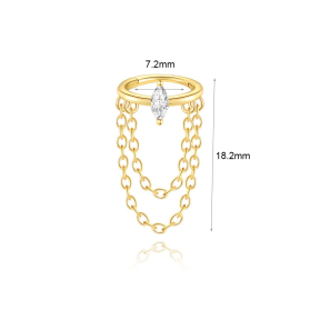 JP8444vhkm-Y30  925 Silver Body Jewelry  (1pc)  WT:0.58g  18.2mm  60261408030C 60261410830C