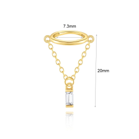 JP8446bhki-Y30  925 Silver Body Jewelry  (1pc)  WT:0.56g  20mm  60261408030C 60261410830C