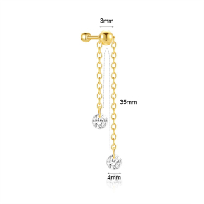 JP8450vhoj-Y30  925 Silver Body Jewelry  (1pc)  WT:0.4g  4mm  60261021070C