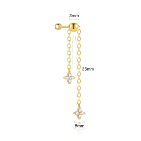 JP8453vhpm-Y30  925 Silver Body Jewelry  (1pc)  WT:0.82g  5mm  60261021070C