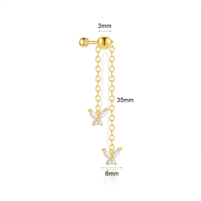 JP8454aivb-Y30  925 Silver Body Jewelry  (1pc)  WT:0.79g  6mm  60261021070C