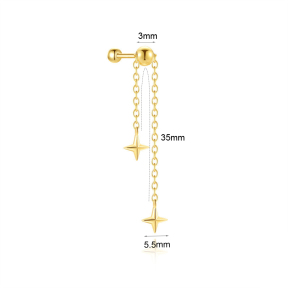 JP8456vhnl-Y30  925 Silver Body Jewelry  (1pc)  WT:0.69g  5.5mm  60261021070C