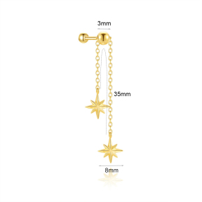 JP8457vhpo-Y30  925 Silver Body Jewelry  (1pc)  WT:0.83g  8mm  60261021070C