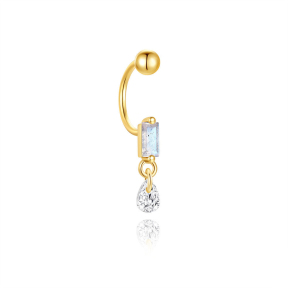 JP8482bihn-Y30  925 Silver Body Jewelry  (1pc)  WT:0.56g  20mm  60259980123C