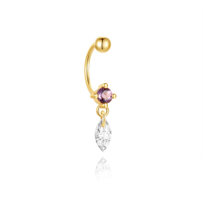 JP8483vhok-Y30  925 Silver Body Jewelry  (1pc)  WT:0.6g  21mm  60259980123C