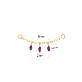 JP8490vhpl-Y30  925 Silver Body Jewelry  (1pc)  WT:0.55g  30mm  60260130859C 60260141442C 60259291442C