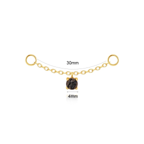 JP8497vhmi-Y30  925 Silver Body Jewelry  (1pc)  WT:0.55g  30mm  60260449200 60260521326 60260729265 60260739075C