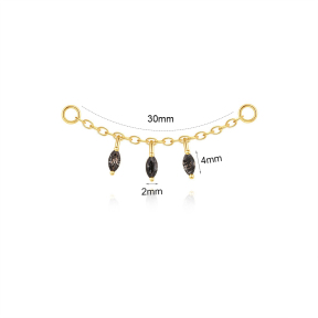 JP8498aijk-Y30  925 Silver Body Jewelry  (1pc)  WT:0.6g  30mm  60260449200 60260521326 60260729265 60260739075C