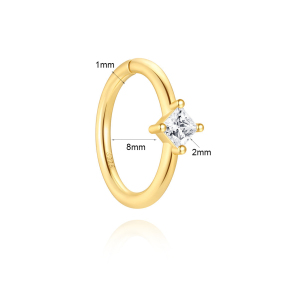 JP8501bboo-Y30  925 Silver Body Jewelry  Nose Ring  (1pc)  WT:0.3g  8*1mm  60262605011C 60262540555C