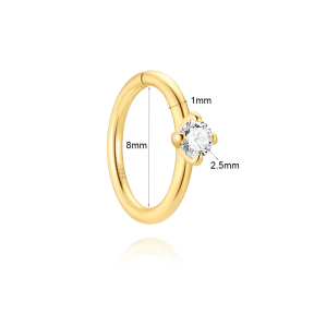 JP8502bvpl-Y30  925 Silver Body Jewelry  Nose Ring  (1pc)  WT:0.35g  8*1mm  60262605011C 60262540555C