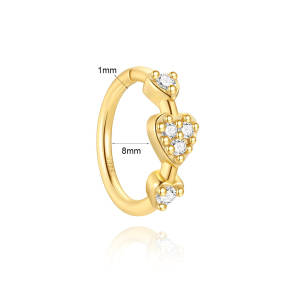 JP8504vhha-Y30  925 Silver Body Jewelry  Nose Ring  (1pc)  WT:0.44g  8*1mm  60262605011C 60262540555C