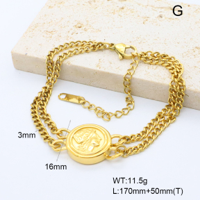 GEB000821vhkb-066  18K PVD,Handmade Polished  Stainless Steel Bracelet  BC25070199B