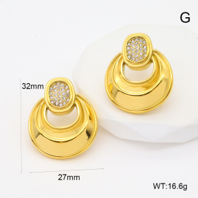 GEE002524bhia-066  Czech Stones,Handmade Polished  Stainless Steel Earrings
