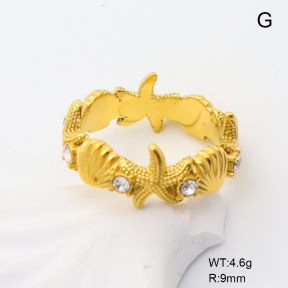 GER001297bhia-066  6-8#  Czech Stones,Handmade Polished  Stainless Steel Ring 