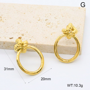 GEE002605bhia-066  316 Pin 18K PVD ,Handmade Polished  Stainless Steel Earrings  BC24120474E