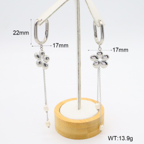 GEE002620vhkb-066  18K PVD Cultured Freshwater Pearlss,Handmade Polished  Stainless Steel Earrings  BC25050028E-S