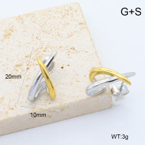 GEE002706vhha-066  316 Pin 18K PVD,Handmade Polished  Stainless Steel Earrings  BC25050076E-PS
