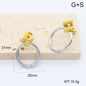 GEE002606ahjb-066  316 Pin 18K PVD ,Handmade Polished  Stainless Steel Earrings  BC24120474E-PS