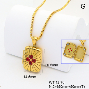 GEN002082ahjb-066  18K PVD Zircon,Handmade Polished  Stainless Steel Necklace  BC25060146N