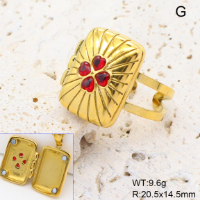 GER002682bhia-066  18K PVD Zircon,Handmade Polished  Stainless Steel Ring  BC25060146R