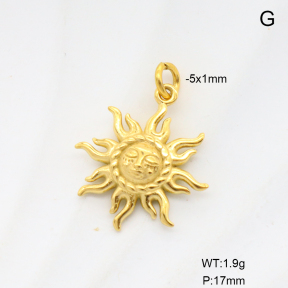 6P2001855bbnn-G034  18K PVD,Handmade Polished  Stainless Steel Pendant