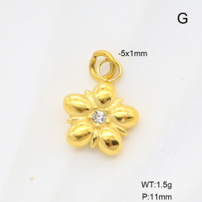 6P4000516ablb-G034  18K PVD Czech Stones,Handmade Polished  Stainless Steel Pendant