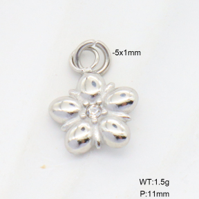 6P4000517baka-G034  Czech Stones,Handmade Polished  Stainless Steel Pendant