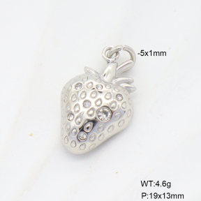 6P4000519aakj-G034  Czech Stones,Handmade Polished  Stainless Steel Pendant