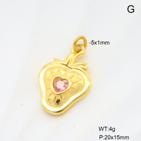 6P4000522ablb-G034  18K PVD Zircon,Handmade Polished  Stainless Steel Pendant