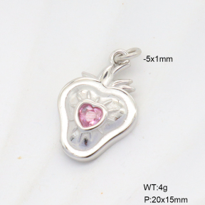 6P4000523aakl-G034  Zircon,Handmade Polished  Stainless Steel Pendant