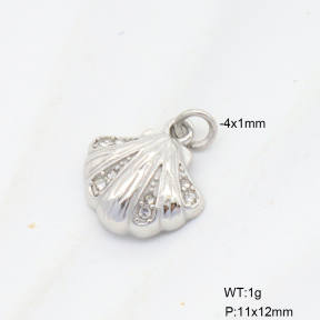 6P4000531abli-G034  Czech Stones,Handmade Polished  Stainless Steel Pendant