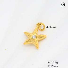 6P4000532vbmb-G034  18K PVD Czech Stones,Handmade Polished  Stainless Steel Pendant