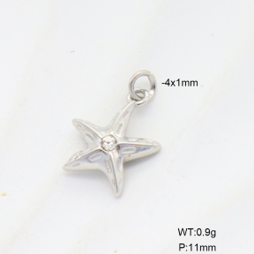 6P4000533aako-G034  Czech Stones,Handmade Polished  Stainless Steel Pendant